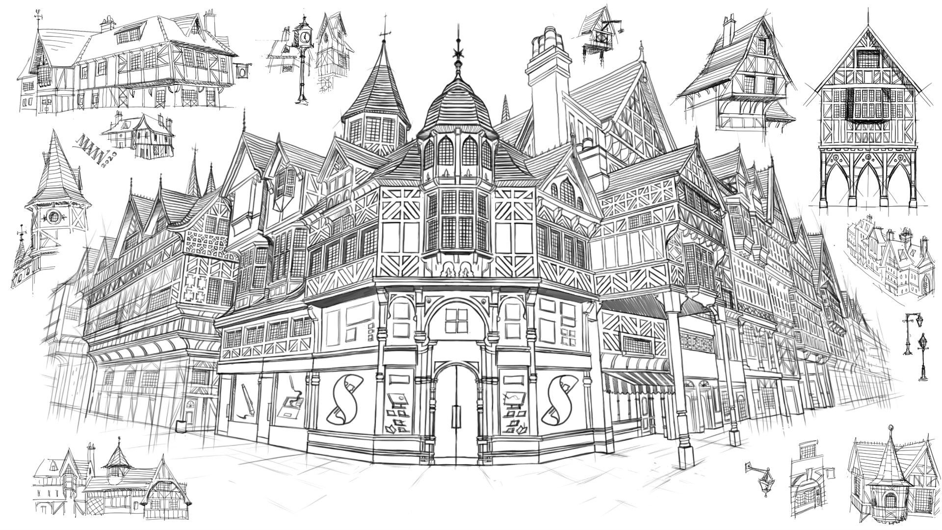 Lawrence Mann Sketchable Artisan Storefront Mono