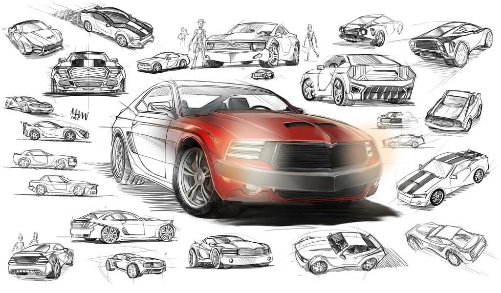 Lawrence Mann Sketchable Artisan Concept Cars